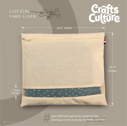 Cotton Saree Cover with Zip & Mesh Window